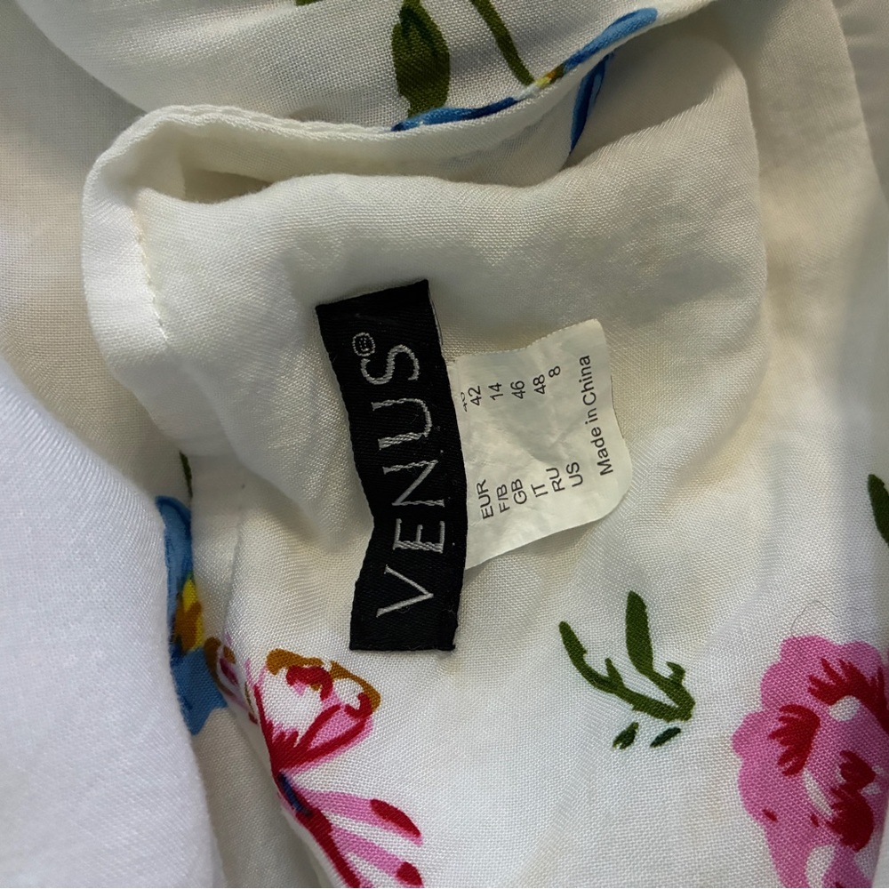 Venus Floral Sleeveless White Maxi Dress Size 8 - Picture 14 of 15